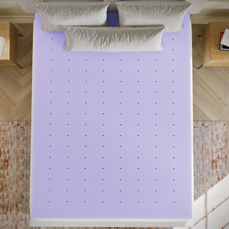 Flash Furniture Capri Comfortable Sleep 3-in Lavender Infused Queen Memory Foam Mattress Topper w/Ventilated Design HLC-LAV-QUEEN-3-GG